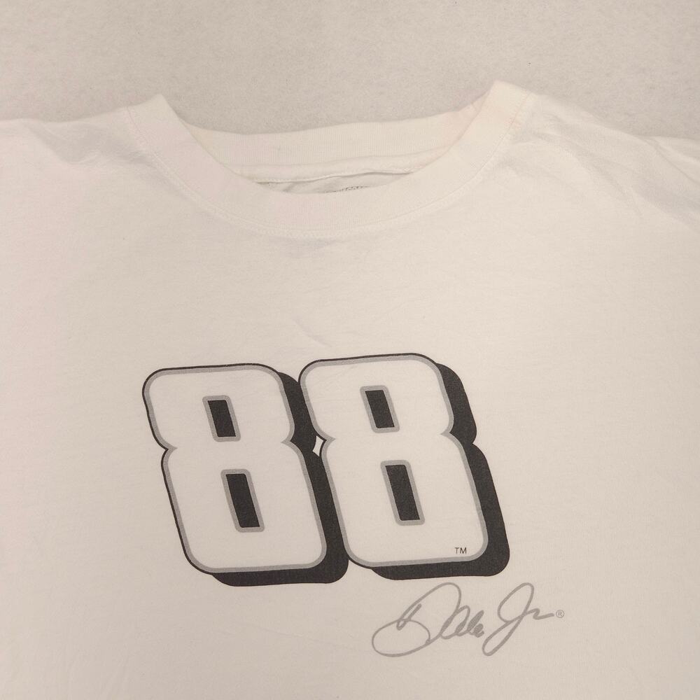 NASCAR 88 Dale Jr Graphic Long Sleeve Racing T Shirt Mens Size 2XL White